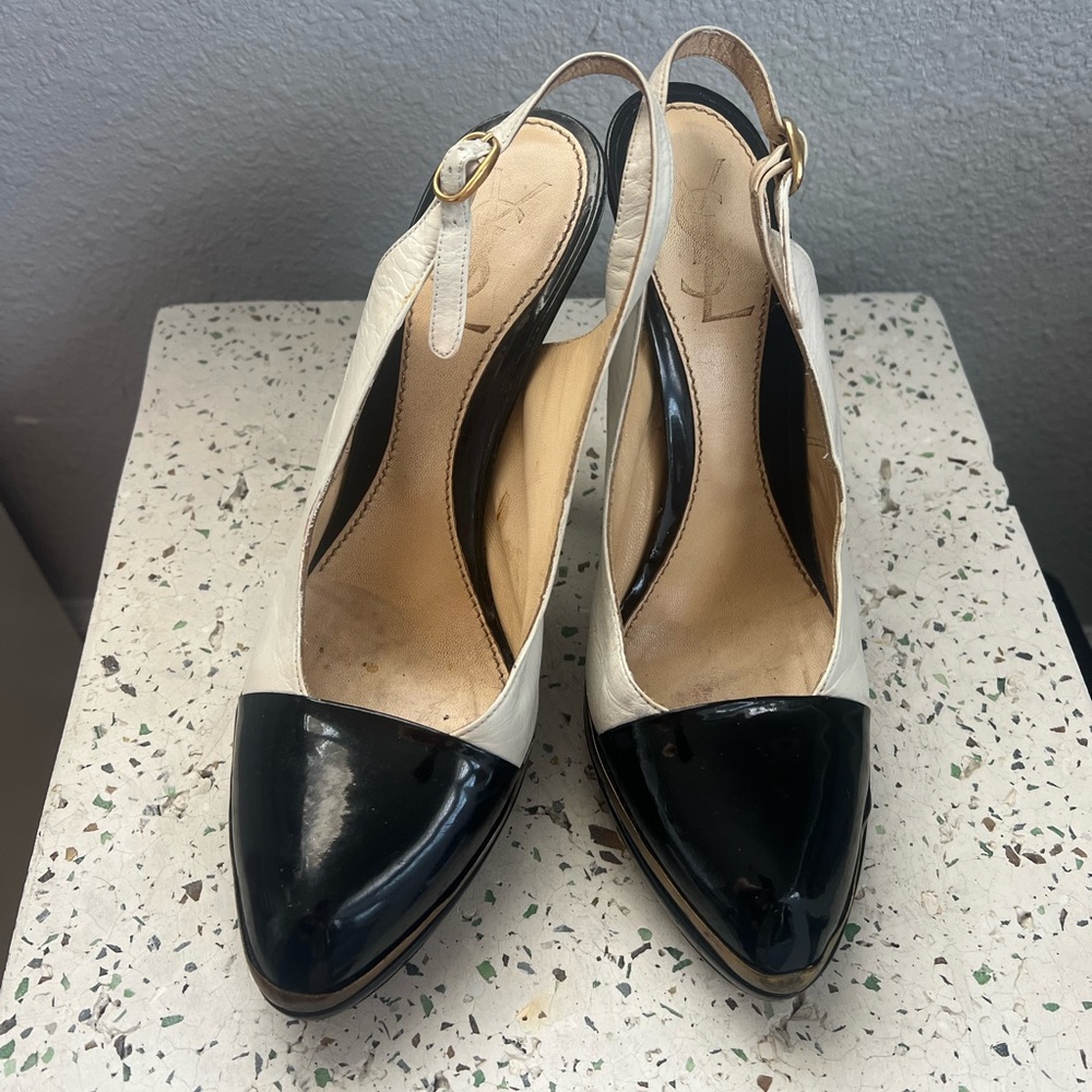 YSL slingback heel pumps